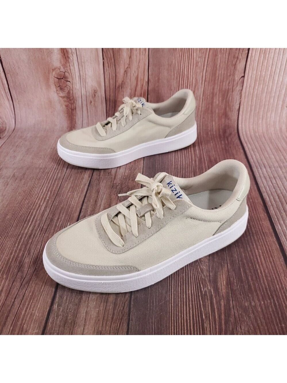 *READ* Kizik Prague Unisex W9 M7.5 Beige Hands Free Canvas Casual Shoes Sneakers